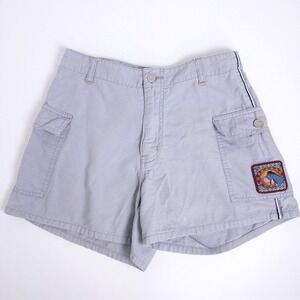 Vintage Pooh Cargo‎ Shorts Y2K Gray Eeyore Patch Ripstop Disney Kids 7-8